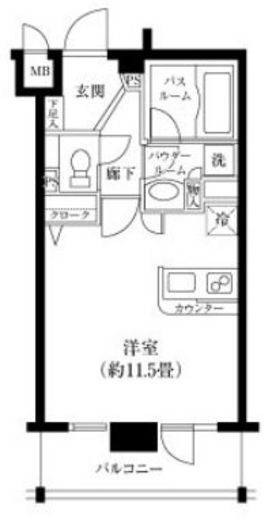レジディア神田東 1302 間取り図