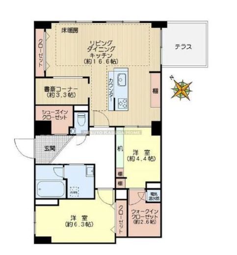 ペアシティルネッサンス 12階 間取り図