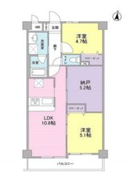 ボヌール都立大学弐番館 602 間取り図