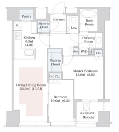 ラ・トゥール新宿 1802 間取り図