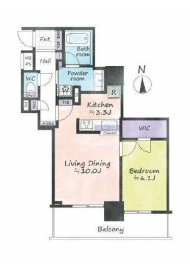 ライオンズ四谷タワーゲート 13階 間取り図