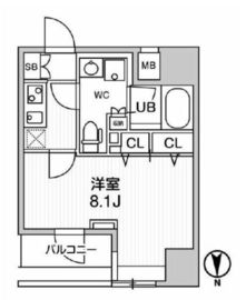 ジェノヴィア浅草橋2スカイガーデン 801 間取り図