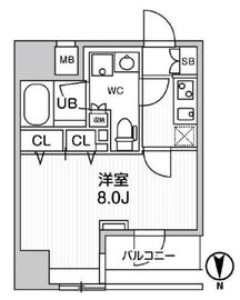 ジェノヴィア浅草橋2スカイガーデン 1202 間取り図