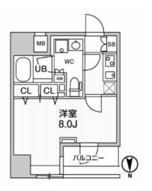 ジェノヴィア浅草橋2スカイガーデン 1302 間取り図