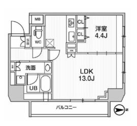 ジェノヴィア浅草橋2スカイガーデン 403 間取り図