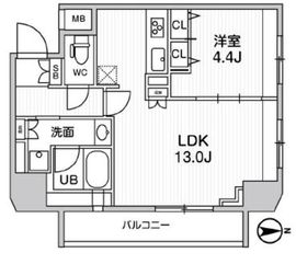 ジェノヴィア浅草橋2スカイガーデン 1303 間取り図