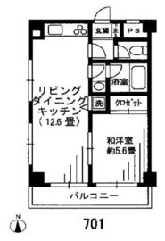 ソサエティ森下 701 間取り図