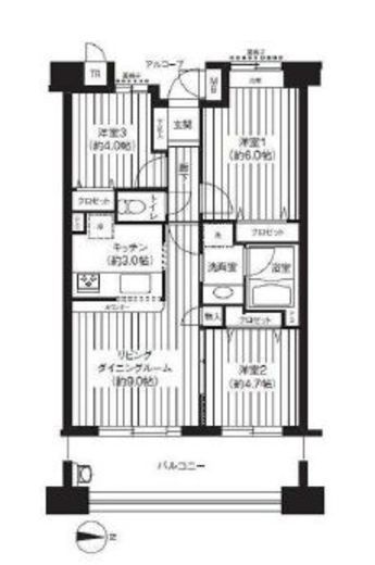 パークビューステージ東陽町 8階 間取り図