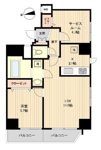 ラクラス新御徒町 903 間取り図