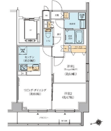 リージア経堂イーストプレイス 208 間取り図