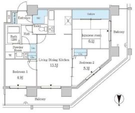 セルリアンホームズ勝どき 409 間取り図