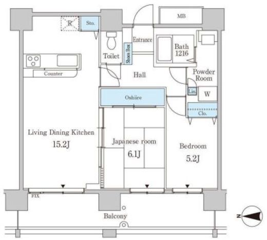 セルリアンホームズ勝どき 2508 間取り図
