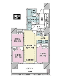 ウエリス新宿早稲田の森 12階 間取り図