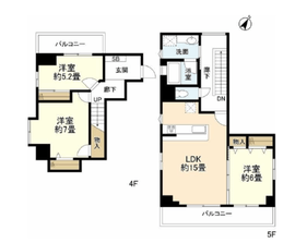 ベルパエーゼ小石川 4階 間取り図