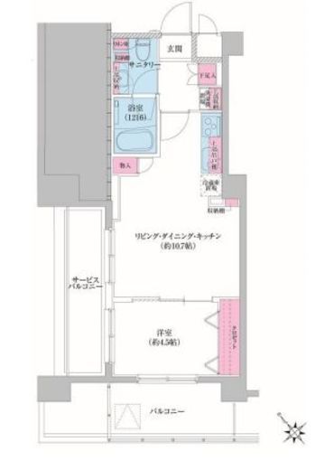 レジディア荻窪Ⅲ 706 間取り図