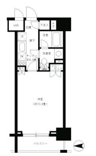 パークキューブ神田 1004 間取り図