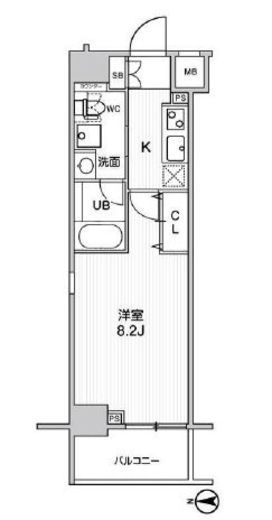 ステージグランデ錦糸町2 14階 間取り図