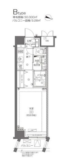 ZOOM北千住 4階 間取り図