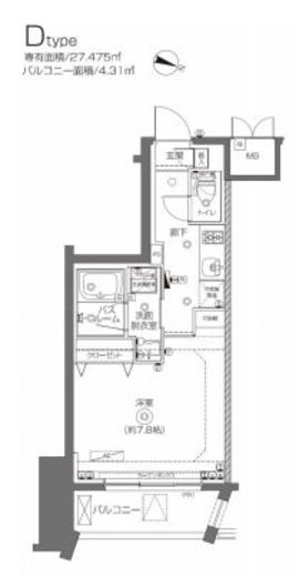 ZOOM北千住 5階 間取り図