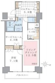 ブリリアイスト東雲キャナルコート 1022 間取り図