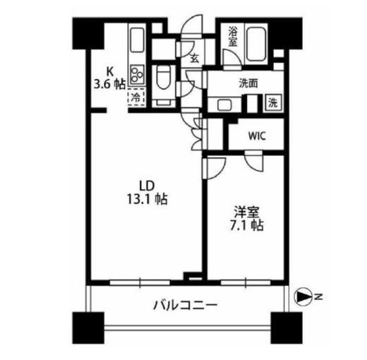コンシェリア西新宿タワーズウエスト 26階 間取り図