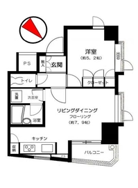 ウィン麻布十番ハラビル 6階 間取り図