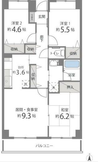 目黒本町マンション 110 間取り図