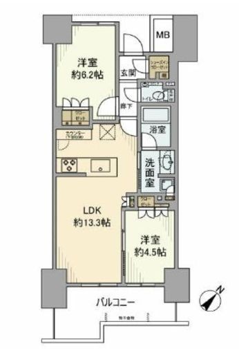 ザ・プレミアスカイ品川中延 5階 間取り図