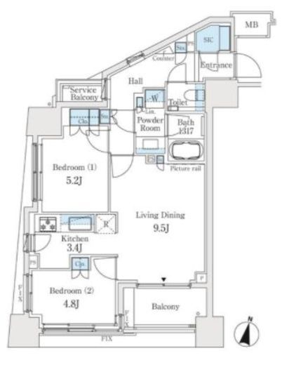 ブランズ文京白山一丁目 3階 間取り図