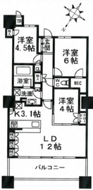 ブリリア有明スカイタワー 19階 間取り図