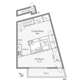 ルクレ南青山 102 間取り図