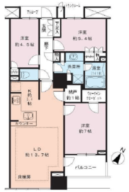 ブリリアマーレ有明 21階 間取り図