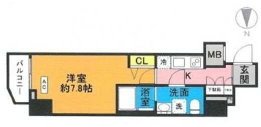 エル・グランジュテ新宿 6階 間取り図