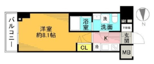 エル・グランジュテ新宿 6階 間取り図