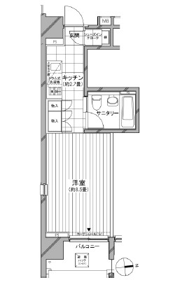 カスタリア麻布十番七面坂 508 間取り図