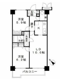 グランパレス南麻布仙台坂 606 間取り図