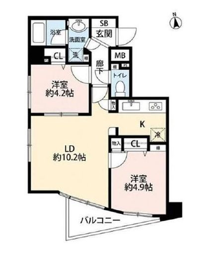 エクセルシオール麻布十番 6階 間取り図