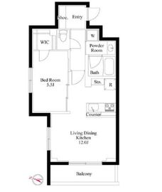 ラペルラ柿の木坂 104 間取り図