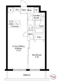 ラペルラ柿の木坂 203 間取り図