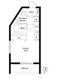 ラペルラ柿の木坂 206 間取り図