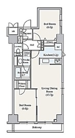 クレジデンス東銀座 1301 間取り図