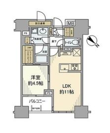 ルフォン築地ザ・レジデンス 11階 間取り図