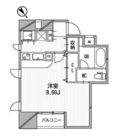 フレスカ代々木上原2 204 間取り図