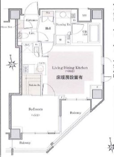 クレヴィア南麻布 13階 間取り図