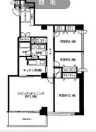 リバージュ品川 1302 間取り図