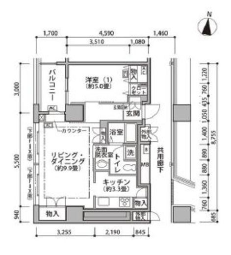 東雲キャナルコートCODAN 19-303 間取り図