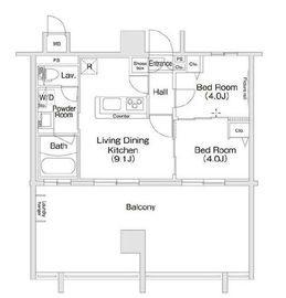 コンフォリア新宿 1102 間取り図