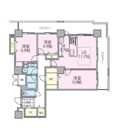 ロイヤルパークスタワー南千住 2613 間取り図