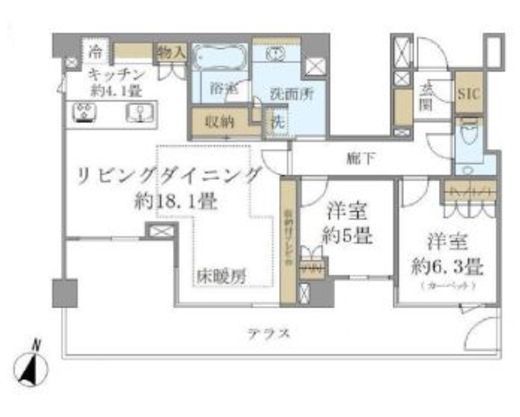 ブリリア高輪ザコート 1階 間取り図