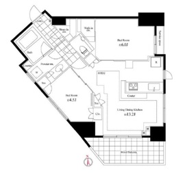 パークリュクス市谷薬王寺 7階 間取り図